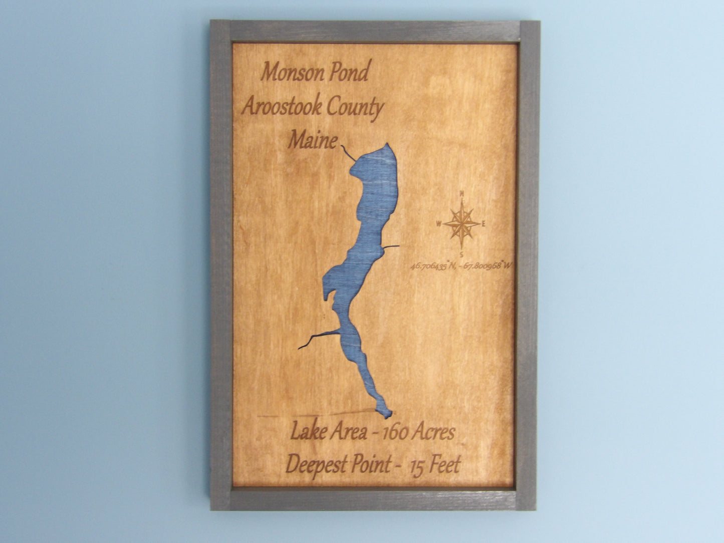Lake Map Framed Sign