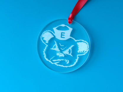 School Mascot Clear Acrylic Christmas Tree Ornaments