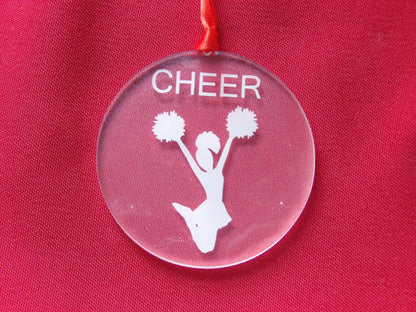Cheer Single Layer Clear Acrylic Christmas Tree Ornaments (2 Designs)