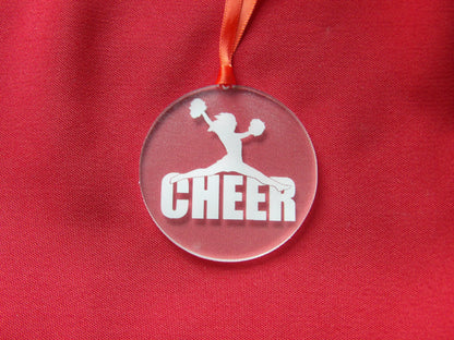 Cheer Single Layer Clear Acrylic Christmas Tree Ornaments (2 Designs)